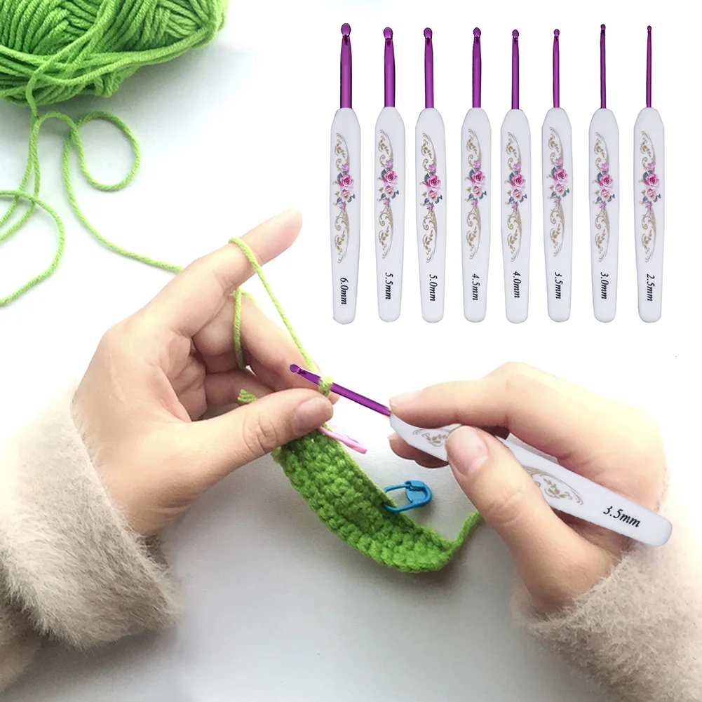 QZLKNIT 1PCS Rubber Grip Extra Long Crochet Needles Aluminum Ergonomic Crochet  Hooks for Beginners and Knitting Crocheting Yarn - AliExpress