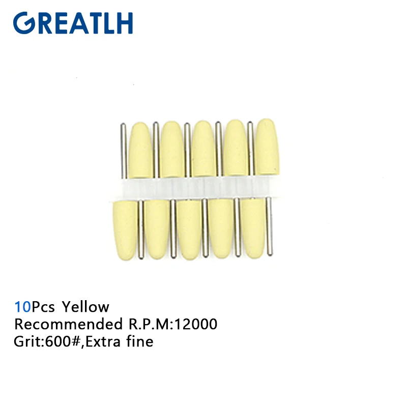 10 PZ Lucidatori Dentali In Gomma Siliconica Frese Diamantate