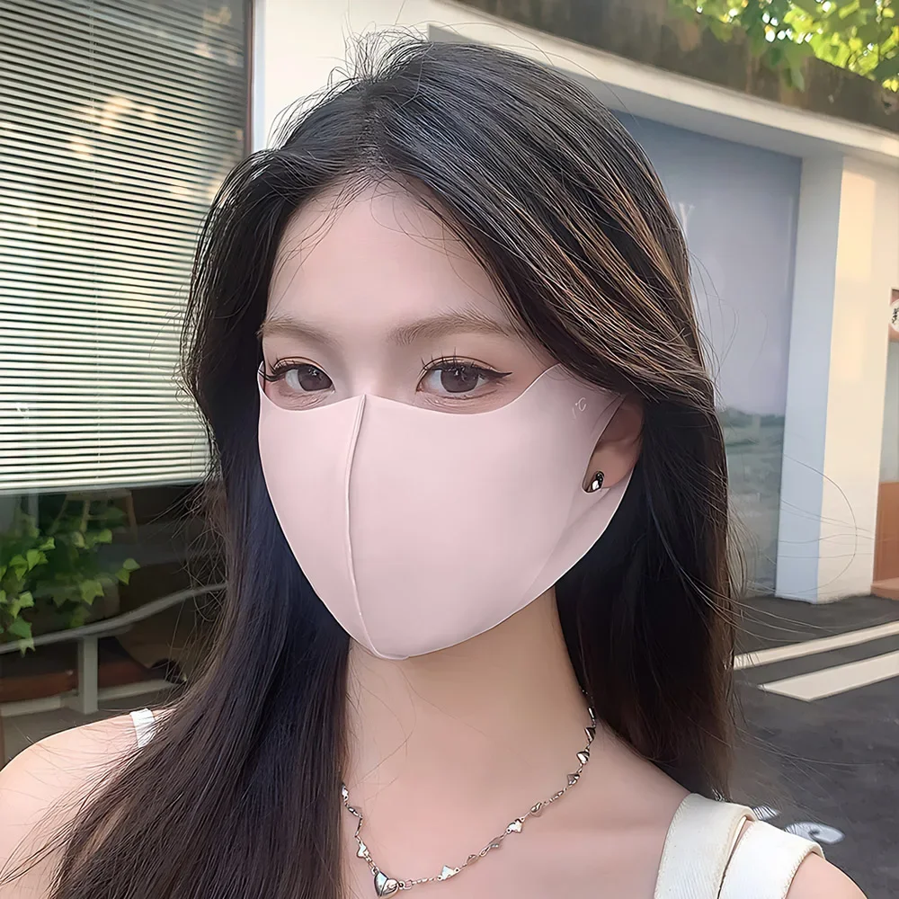 Face Mask Summer UV Protection Mask Women Cooling Ice Silk Breathable Thin Invisible Face Cover Sunscreen Anti-UV Fashionable Outdoor Gear face mask,disposable face mask,cotton face mask,womens face scarf