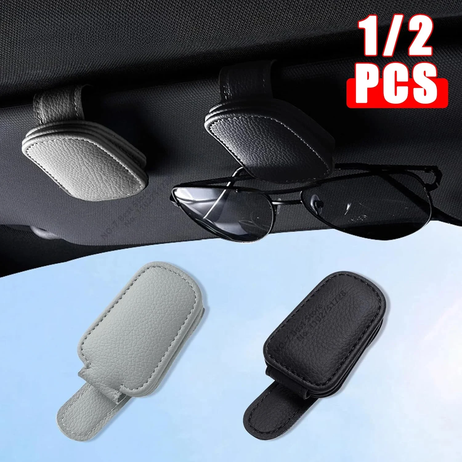선글라스 홀더는 차량용 햇빛 가리개와 호환됩니다. 자석식 가죽 선글라스 클립과 B형 클립이 특징입니다.