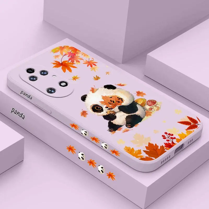 Custodia Per Telefono In Silicone Panda Foglia D'Acero Per Huawei P50 P30 P50 Pro P40 Pro P40 P30 Lite P20 Nova 10 9Se Mate 50 30 40 20 Pro Cover