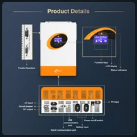 Convertisseur solaire hybride Jsdsolar 6,5 kW 11 kW, onduleur solaire MPPT, chargeur solaire, onduleur DC48V-230V AC, onde sinusoïdale pure, hors réseau, compatible LiFePo4 5
