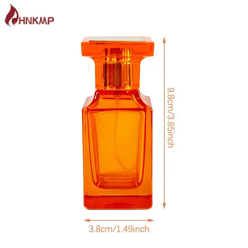 유리 리필 나선형 두꺼운 바닥 사각형 유리 무화기 향수병, 화장품 빈 스프레이 병 용기, 50ml