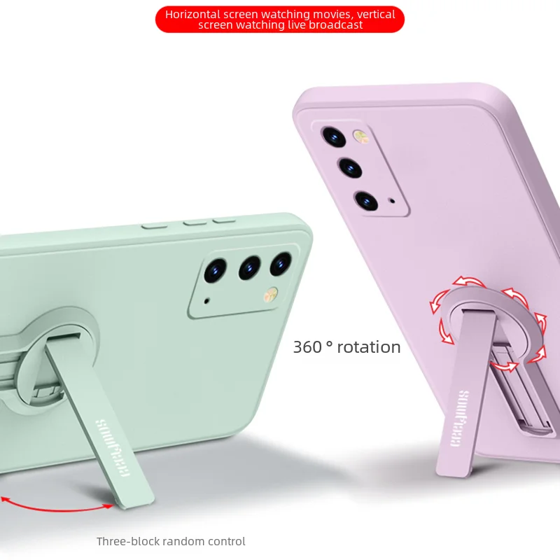 Premium Liquid Silicone Phone Case with Holder and Screen Protector - Sleek and Durable Cover