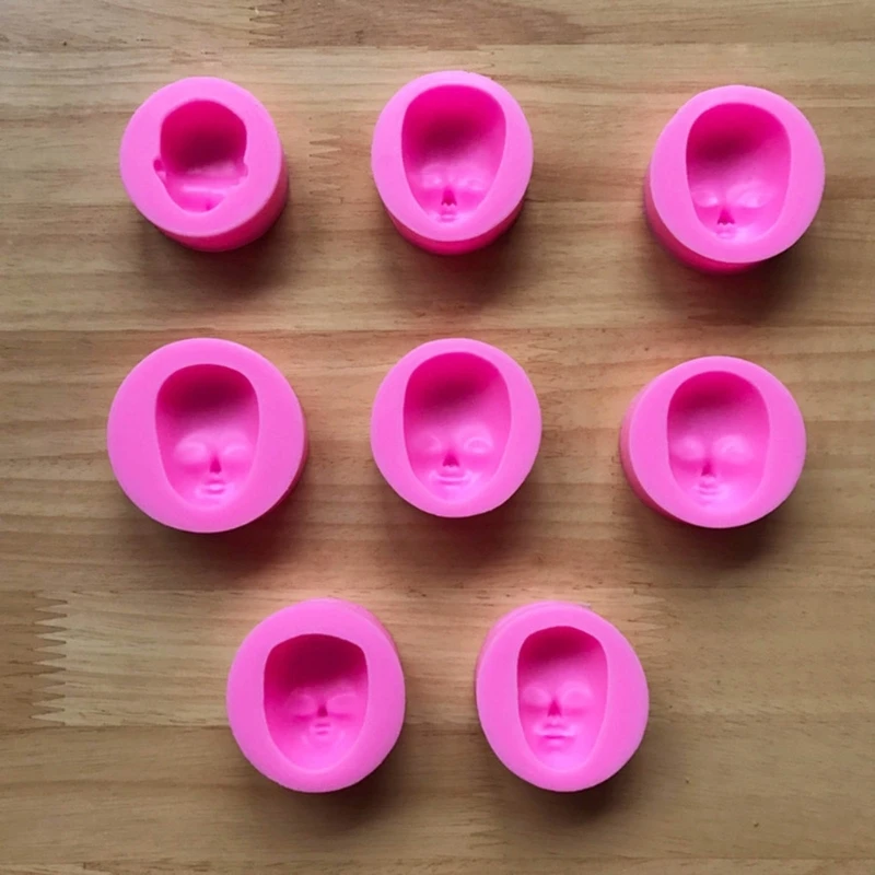 Clay Mold Human Dolls Face Clay Mold Silicone Chocolate Candy Fondant Cake Cupcake Decorating Tool