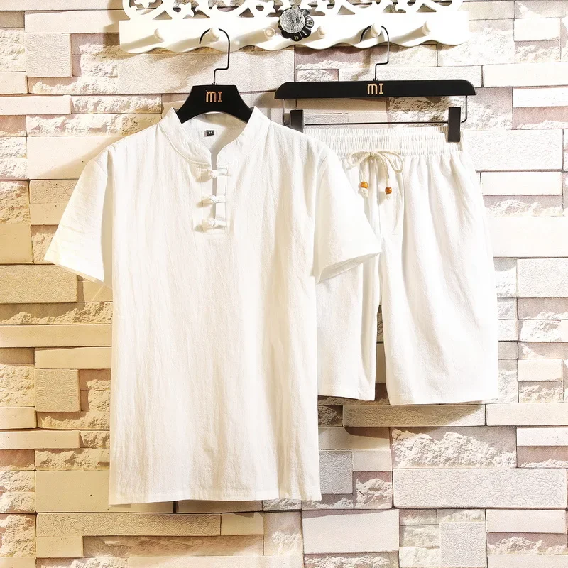 맞춤형 남성용 반팔 티셔츠 + 반바지 2PC 세트 솔리드 셔츠 + 반바지 홈 슈트..