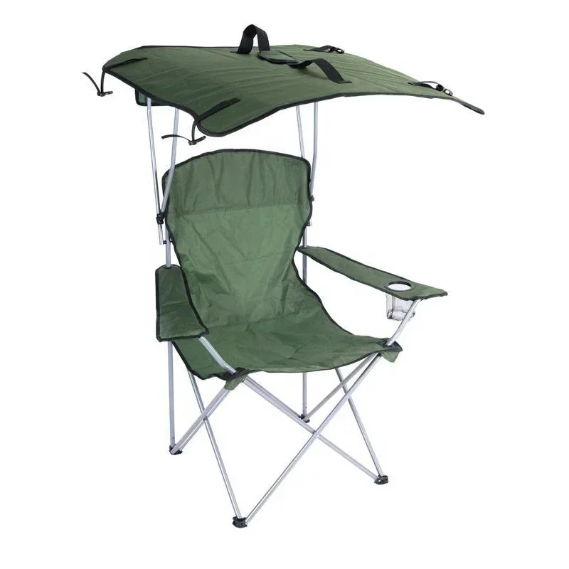 High Quality Folding Fishing Chair Beach Chair with Sun Shade Camping Outdoor Furniture with Umbrella