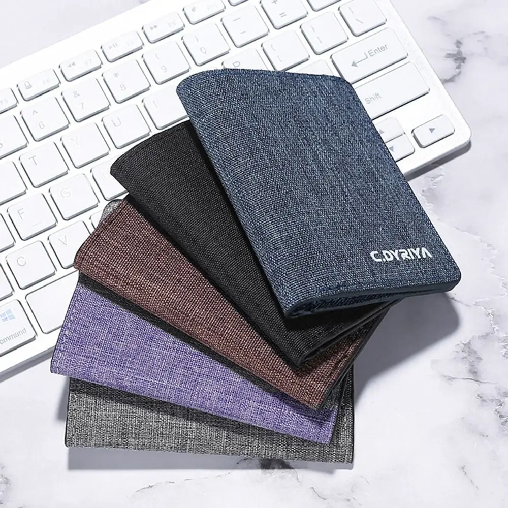 Bifold Women Men Short Wallet Portable Canvas Zippered Coin Purse Multi-purpose Multi-Pocket Business Card Holder wallet card holder card holder credit card holder credit card wallet card wallet coin purse wallet wallet card bag business card holder document card wallet