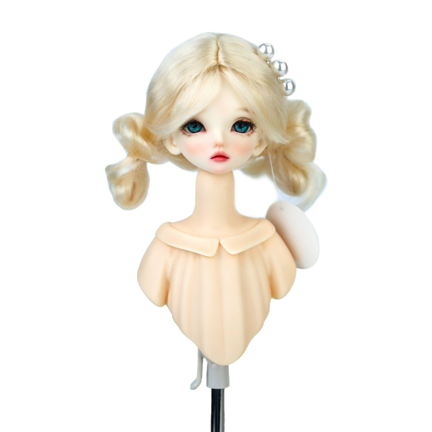 

1/4 Mohair Doll Hair BJD Blonde buns Wigs For Minifee SD Doll Pigtails DIY Accessories Dolls Make Tress 7-8'' Head Circumference