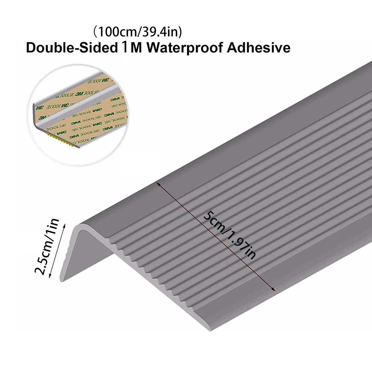 Kindergarten Anti Slip Strips School Stairs Steps L-Shaped PVC Flooring Outdoor Ground With Self-Adhesive Edge Protectors