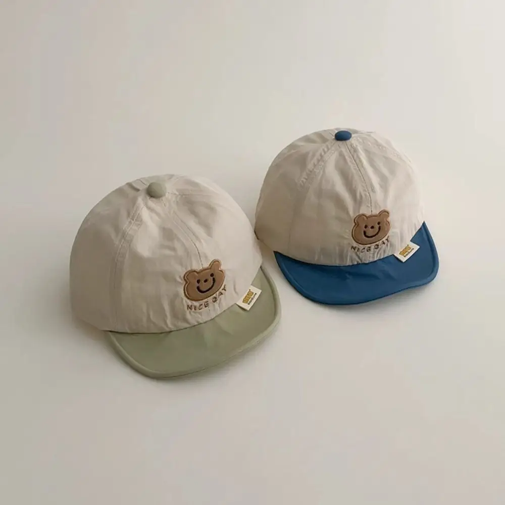 Korean Summer Bear Baseball Cap Quick-drying Soft Baby Peaked Hat Breathable Thin Children Sunscreen Cap Boys Girls