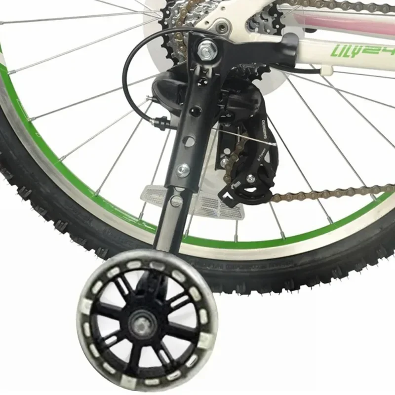 Bicycle Training Wheels Flash Mute Wheel Bicycle Stabiliser Mounted Kit With Bell For Bikes Of 12 14 16 18 20 Inch