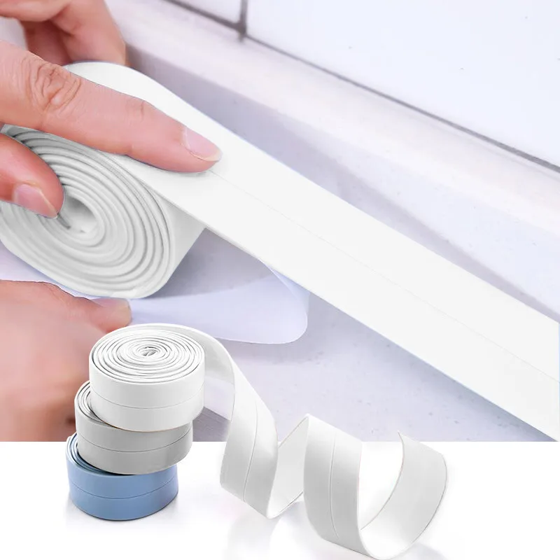 Bathroom Kitchen Shower Waterproof Mold Proof Tape Sink Bath Sealing Strip Self-Adhesive Waterproof Kitchen Edge Caulk Strip adhesive sealing strips adhesive tapes anti mold waterproof tape