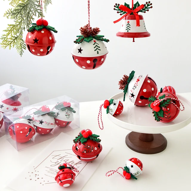 1 Box Iron Christmas Bells Decoration Hanging, Christmas Tree Scene Decoration, Festive Decoration Arrangement 1