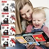 Newborn Tummy Time Mirror Toys 6 12 Months Brain Developmental Baby Mirror Cloth Book High Contrast Black and White Sensory Toys 6