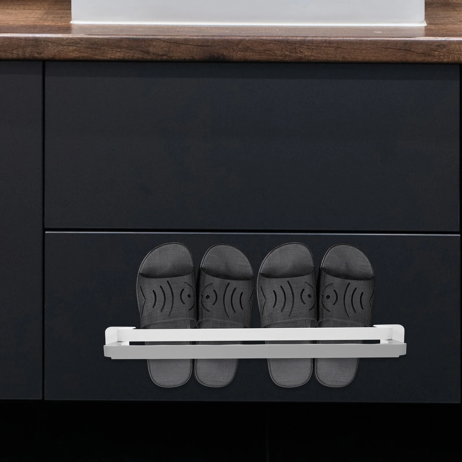 

Wall Slipper Rack Punch Free Foldable Towel Organizer Wall Mounted Slipper Rack