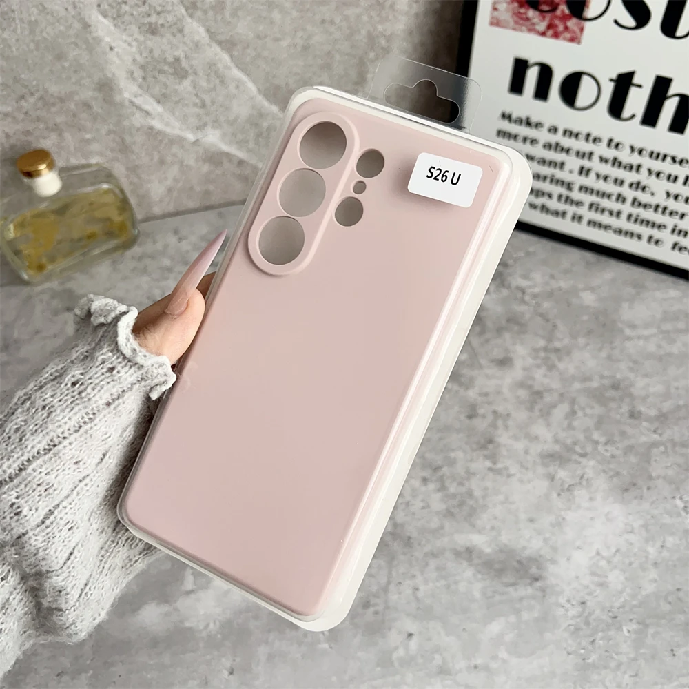Solid Color Liquid Silicone Shockproof Case with Camera Lens Protection and Box