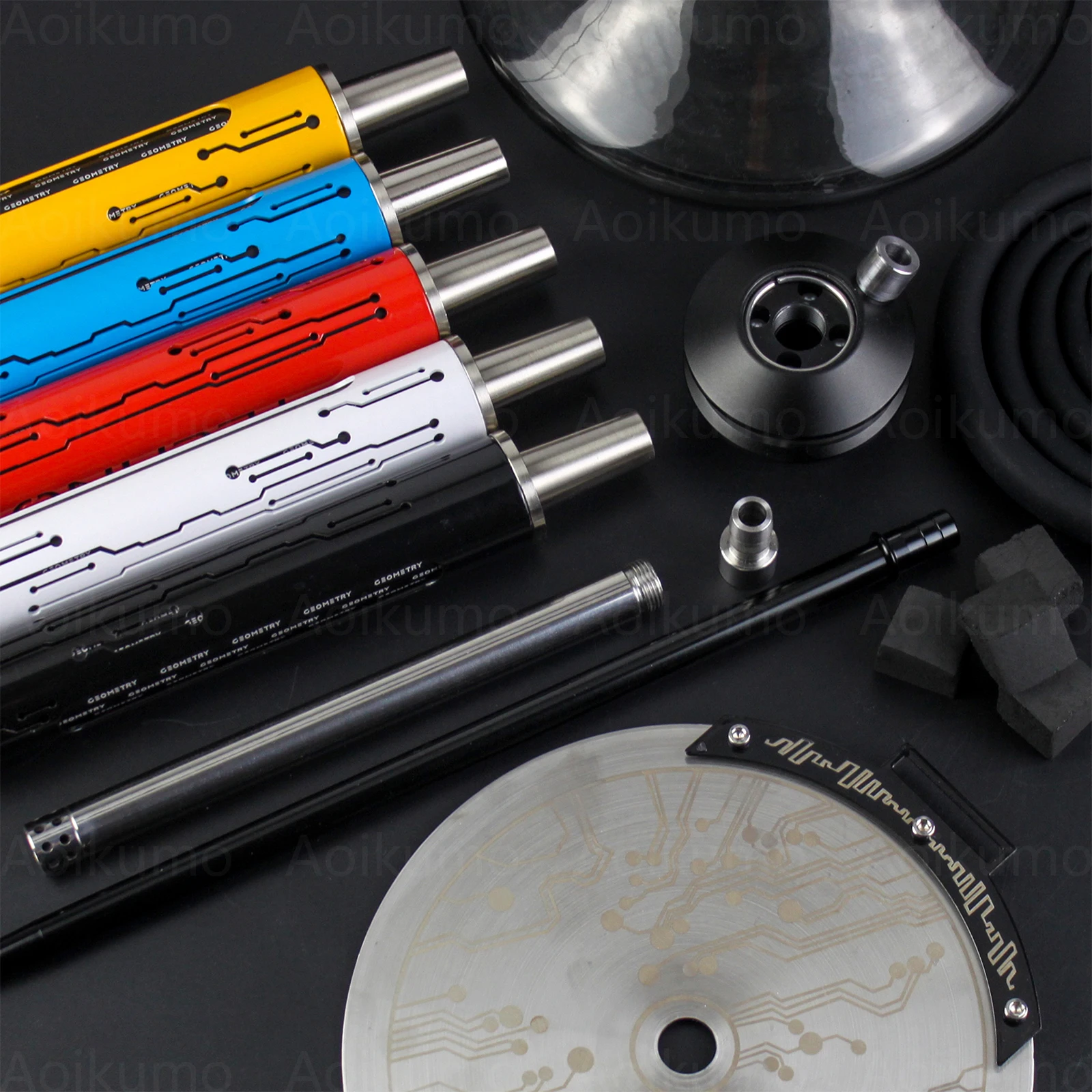 Geometry Hookah Techno with Silicone Hose Metal Tray Shisha Narguile Sheesha Chicha Cachimbas Hookah Geometry