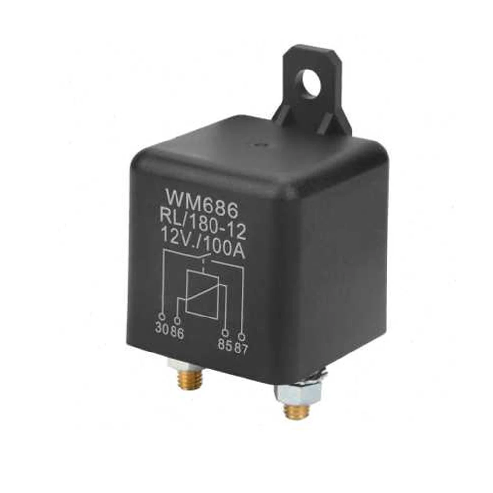 

Car Starter Relay 12V 100A 4 Pin Normal Open Heavy Duty Car Starter Relay for Control Battery ON/Off 2.95 × 1.69 × 1.69 in