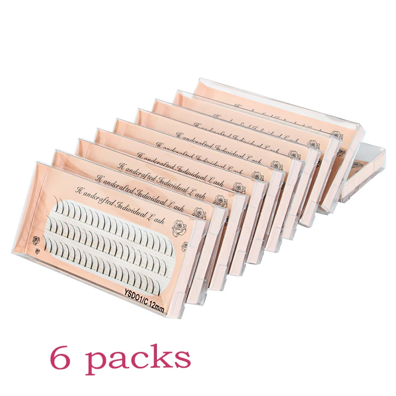 

6 Packes Natural Eyelash Extension 0.1mm individual eyelashes C curl 8 10 12mm lashes individual lashes Soft Faux Cils