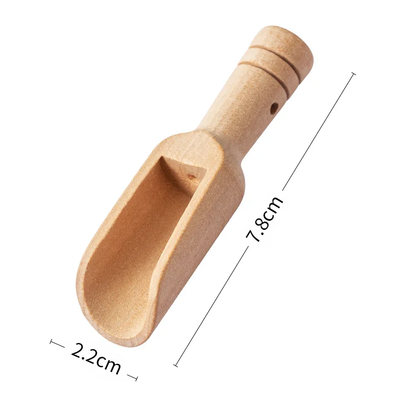 (5개) 설탕 및 소금용 미니 나무 숟가락 나무 국자 75x25mm