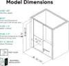 Shower Door, 56-60" W x 72" H, Aluminum Frame Double Sliding Shower Door, 1/4" (6mm) Thick Glass Shower Door 6