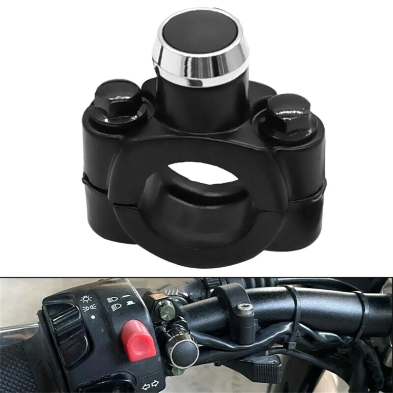 Motorcycle Switch Handlebar Mount Horn Headlight Strobe Momentary Switch Button Aluminum Alloy Interruptor Moto Parts 22mm 7/8"