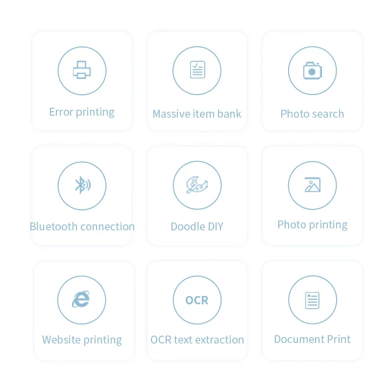 미니 HD 휴대용 라벨 감열 프린터, 학생용 오류 교정, 제목, 메모, 오류 수정, 포켓형 무잉크 프린팅, 블루투스 프린터