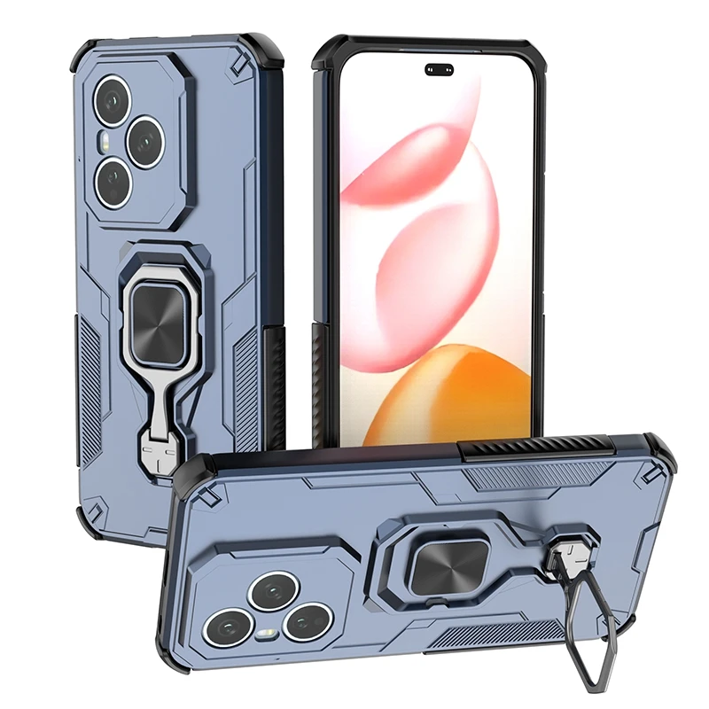 Enhanced Armor Magnetic Ring Holder Case with Camera Protection