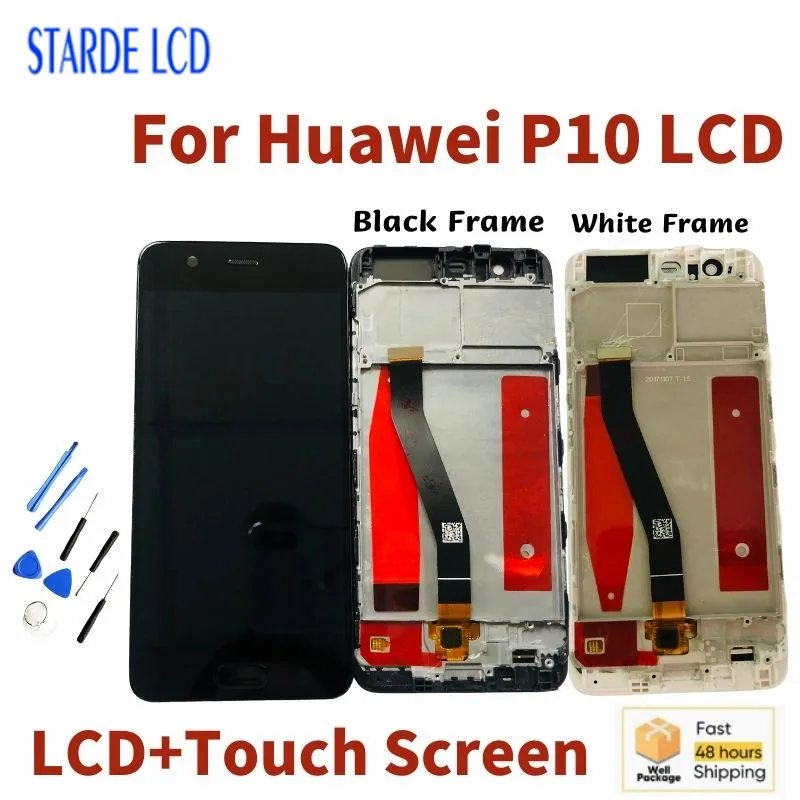 

5.1" LCD For Huawei P10 LCD Display Touch Screen Digitizer Assembly With Frame Replacement VTR-L09 VTR-L10 VTR-L29 LCD