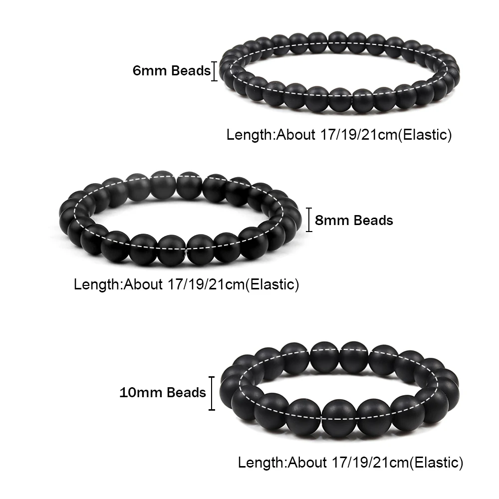 Bracelet Perles Agate Mate Et Onyx - Sur Mesure, Fait Main, Homme/femme/enfant
