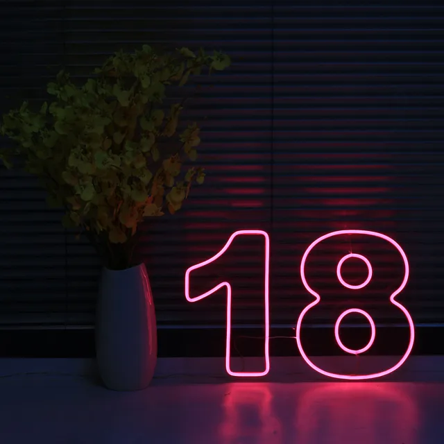 Number 18 Neon Lights