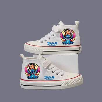 Stitch canvas shoes Lilo Cartoon cute children's sneakers Student tennis shoes Girls' outdoor run sneakers Boys basketball shoes