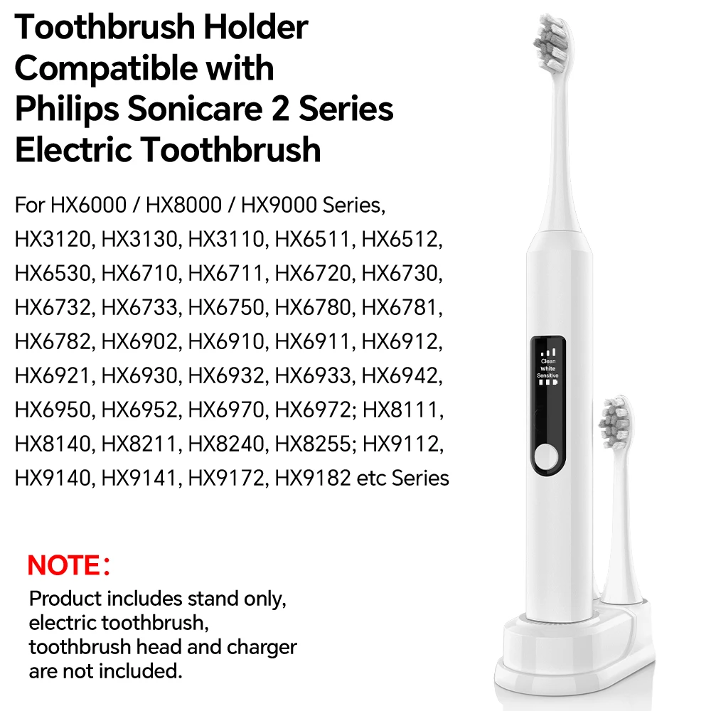 Brush Head Holder & 6 Pcs Toothbrush Head Covers Compatible with Philips Sonicare 2 Series Electric Toothbrush for HX6511 HX6100