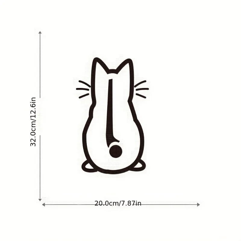 1pc Funny Car Sticker Moving Tail Cat Car Sticker Window Wiper Decals Rear Windshield Sticker Door Window Creative Decals