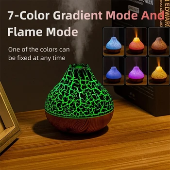 300ML Volcano Air Humidifier Large Capacity Water Mist Aromatherapy Diffuser Desktop Humidifier With 7 Colorful Night Lights 1