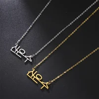 Lemegeton Personalized Korean Name Necklace For Women Stainless Steel Custom Letter Pendant Choker Necklaces Girls Jewelry Gifts