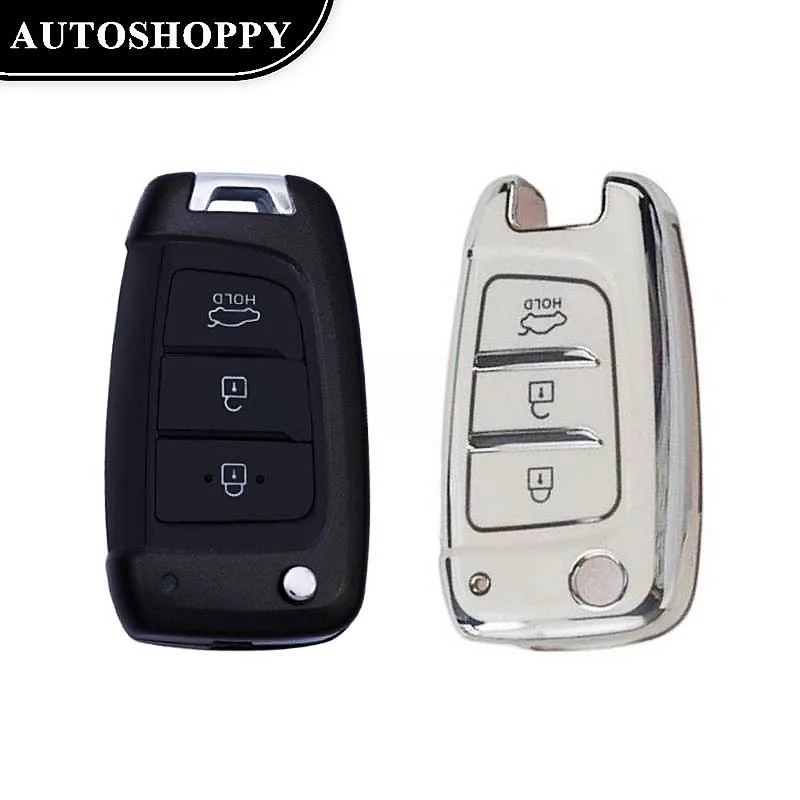 

Sliver-edged TPU Car Key Case Cover Shell for Hyundai Elantra Solaris Tucson i30 i35 i40 KONA Genesis Santa Fe Azera Accessories