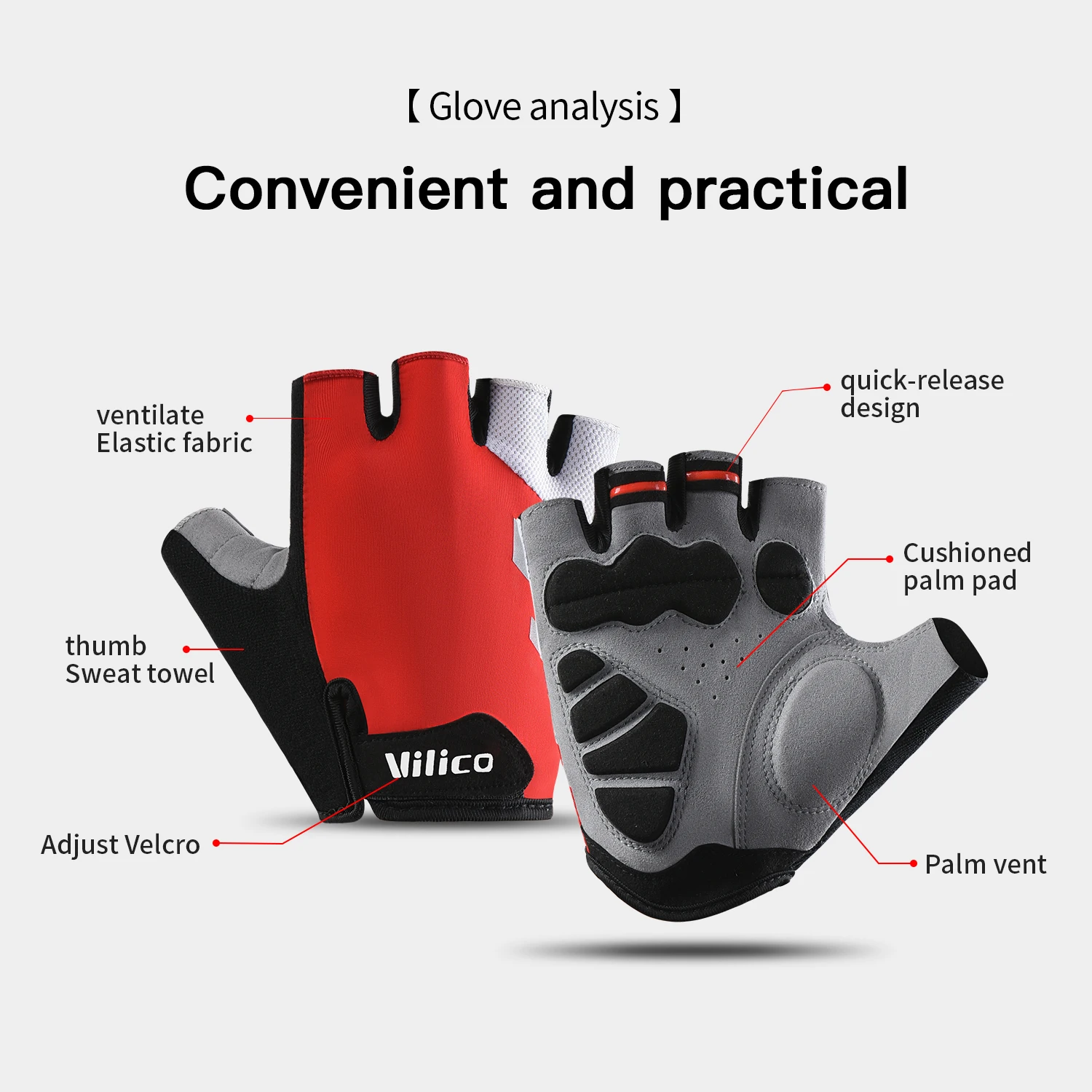 1 Pair Mtb Cycling Gloves Half Finger Sports Gym Gloves for Men Women Non-slip Breathable Bicycle Gloves Ultralight Bike