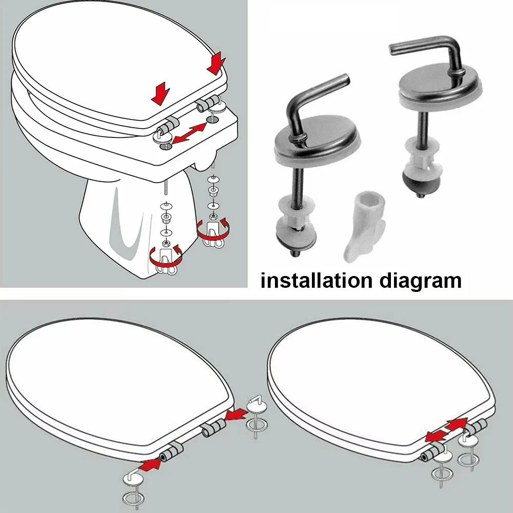 Stainless Steel Toilet Seat Hinge Flush Toilet Cover Mounting Connector Lid Hinge Mounting Fittings Replacement Parts