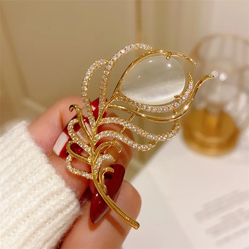 Delicate Micro-zircon Lotus Tassel Pearl Brooches for Women Chic Design  High-end Corsage Coat Cardigan Accessories Pins Gifts - AliExpress