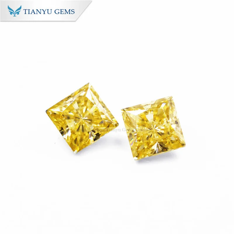 Gemas Tianyu redondo diamante de moissanite amarelo vívido corte