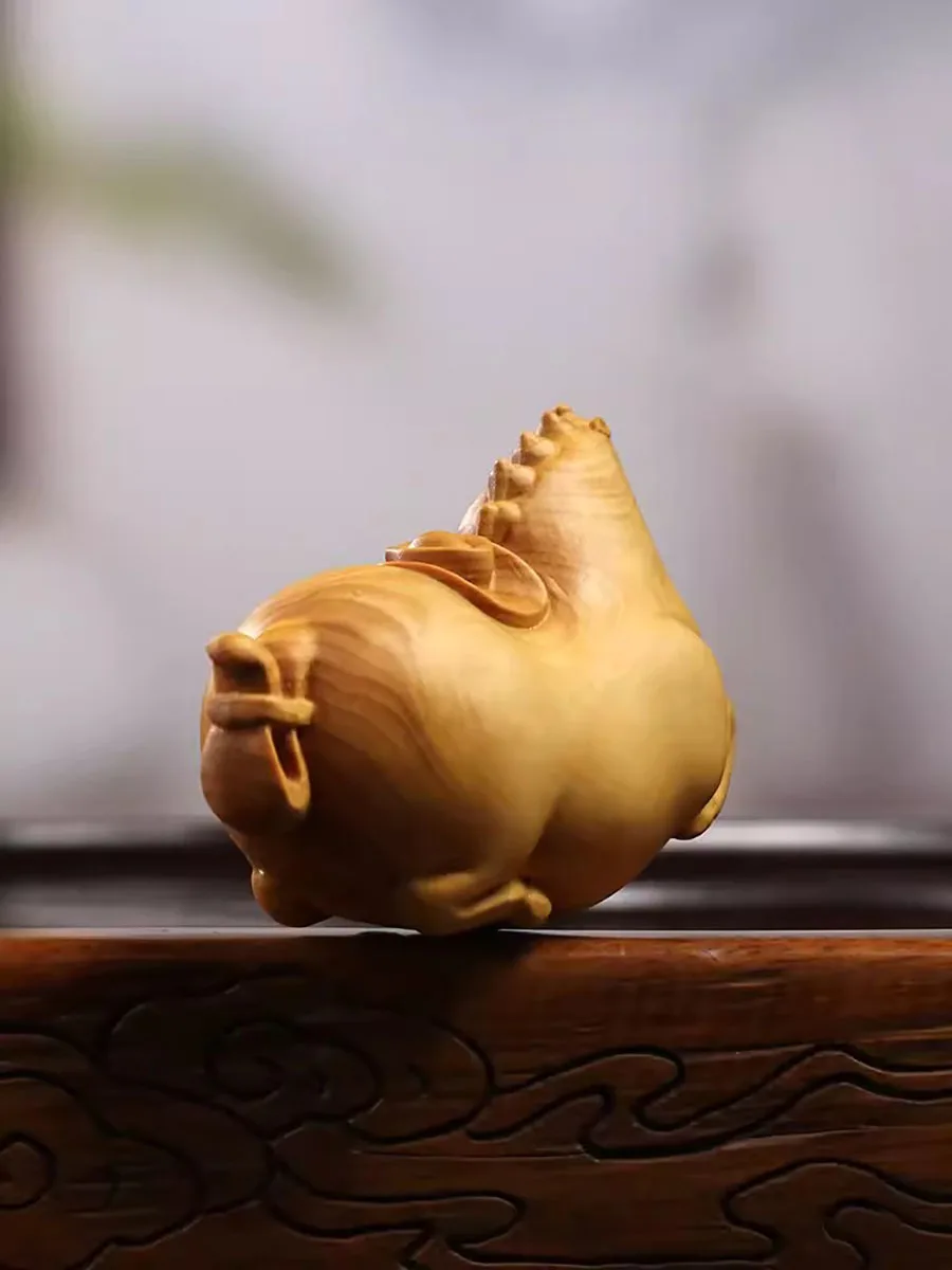 Tang Dynasty Horse Small Figurine, Boxwood Carved Handicrafts, Chinese Style Wood Carving Crafts, Mini Ornaments Statue Sculptur