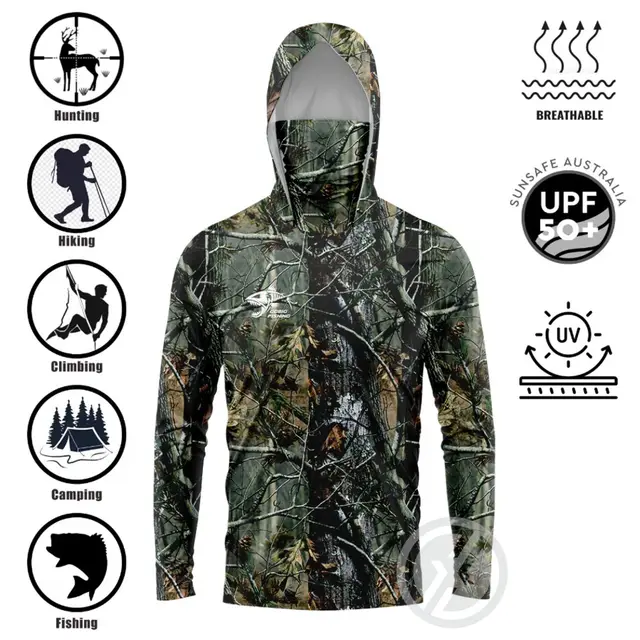 New Breathable Anti Mosquito Dry Thin Fishing Shirt Mens Outdoor Long Sleeve fishing clothes UV Clothing Hooded Coat Sunscreen 5