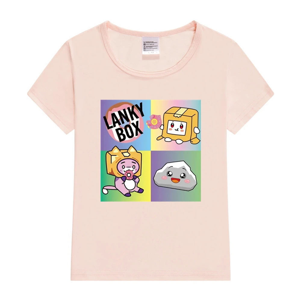 Boys T-shirt Cartoon Lanky Box Cute Print Short Sleeve Girls Clothes Summer Casual Fashion Funny Cotton Children Tops Kawaii Tee 4