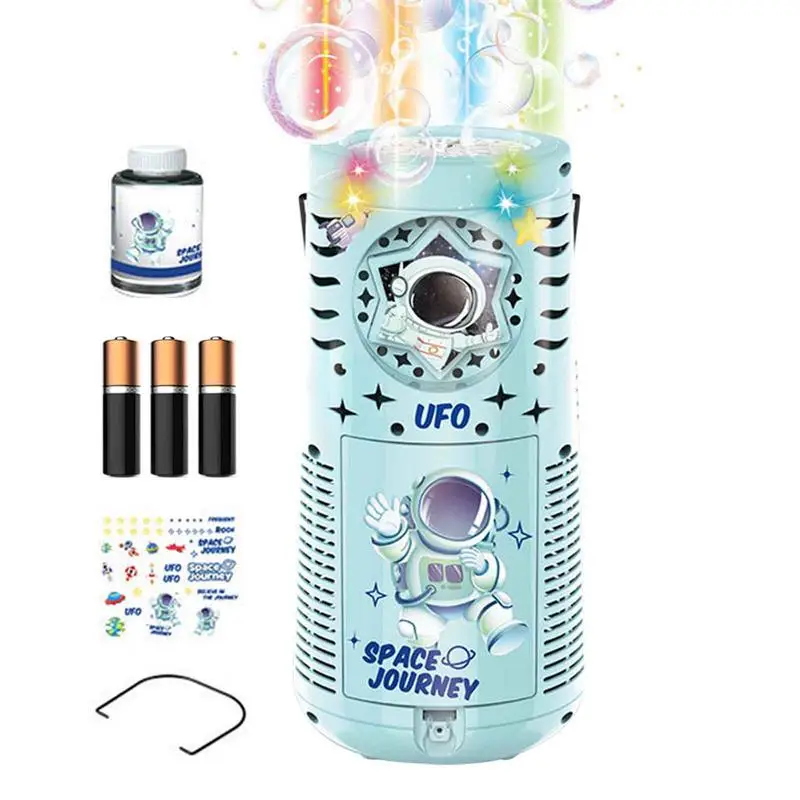 

Space Firework Electric Bubble Blower portable Automatic Bubble Maker Toys With Music And Colorful Light For Outdoor Toys