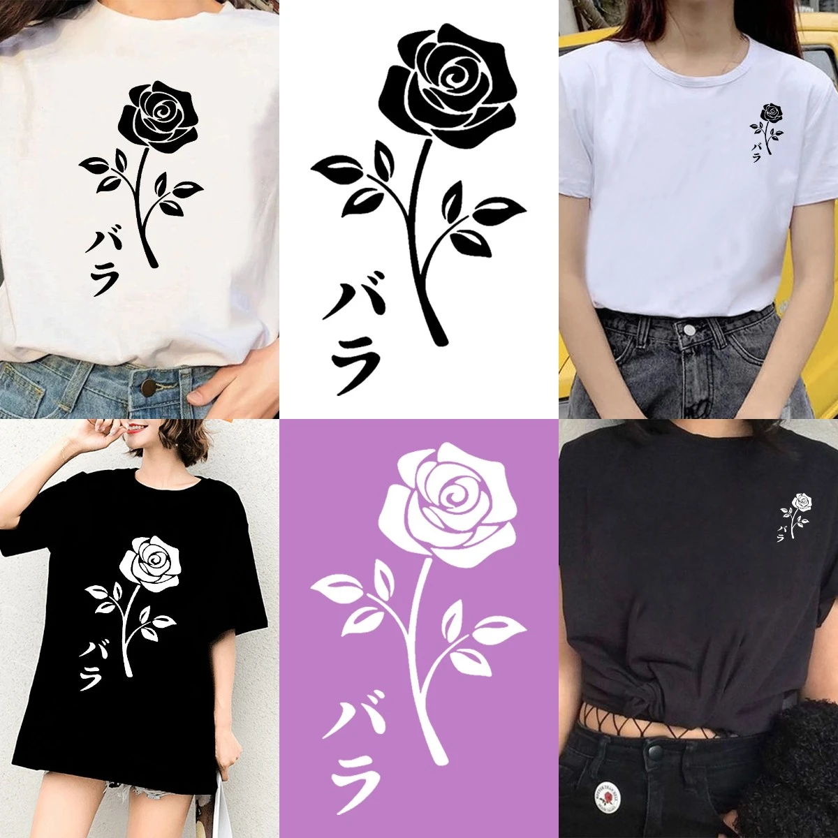 Rose Patches for Clothing Heat Transfer Stickers Fashion Graphic Iron on Transfer Designs Pegatinas Para Camisetas Con Plancha| | AliExpress