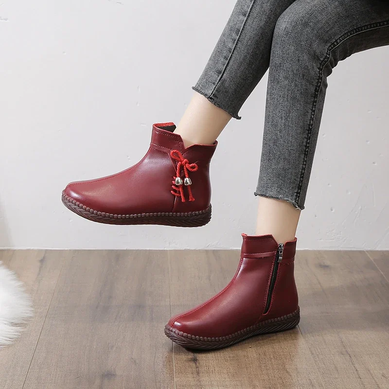 

Женская обувь 2023 женские ботинки с бантом-бабочкой модные повседневные ботинки с боковой молнией женские Теплые ботильоны с круглым носком Лидер продаж