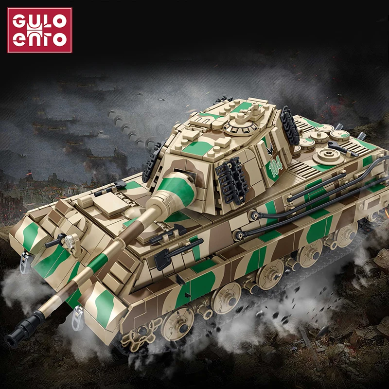 PanzerTigerIIHeavyTankMilitaryBuildingBlocksWW2GermanArmored