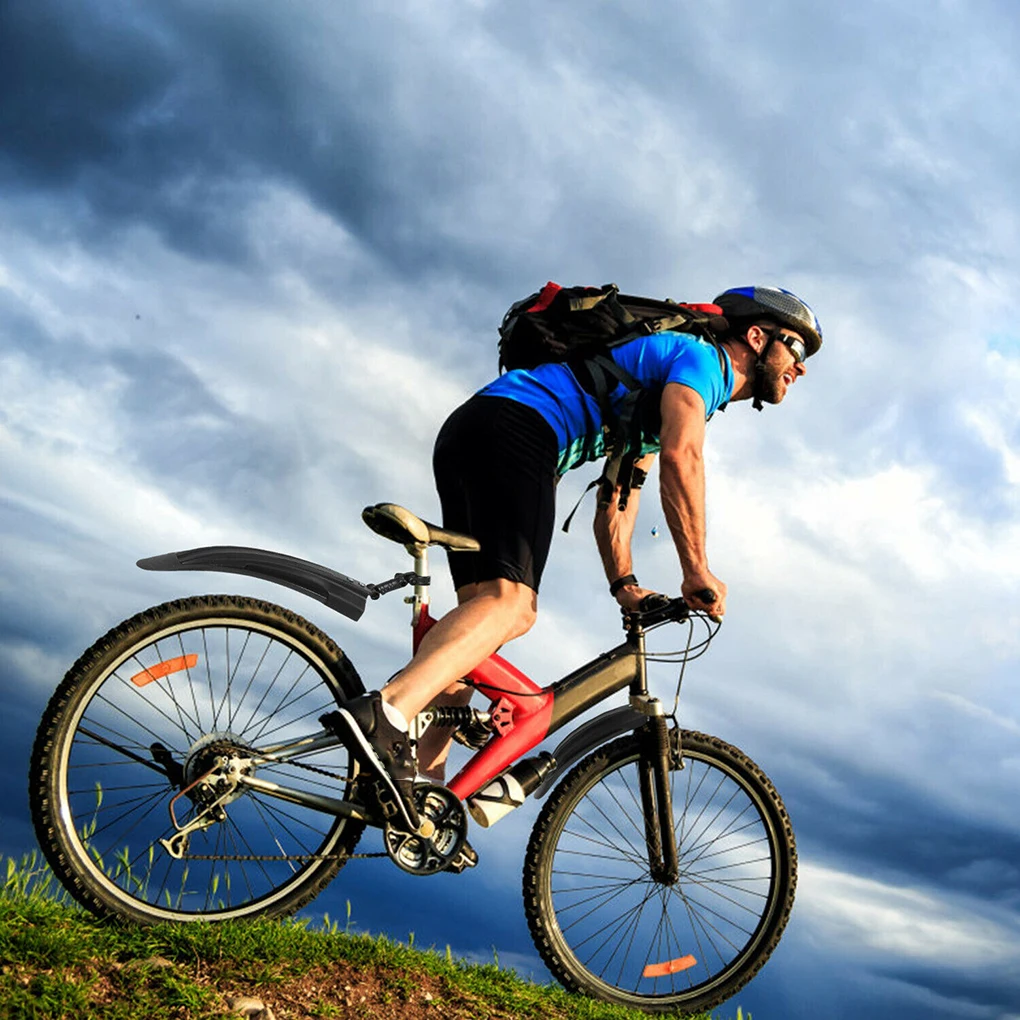 2 Pezzi Mountain Bike Ciclismo Su Strada Parafango Bicicletta Anteriore Posteriore Parafanghi Kit Accessori Ciclismo